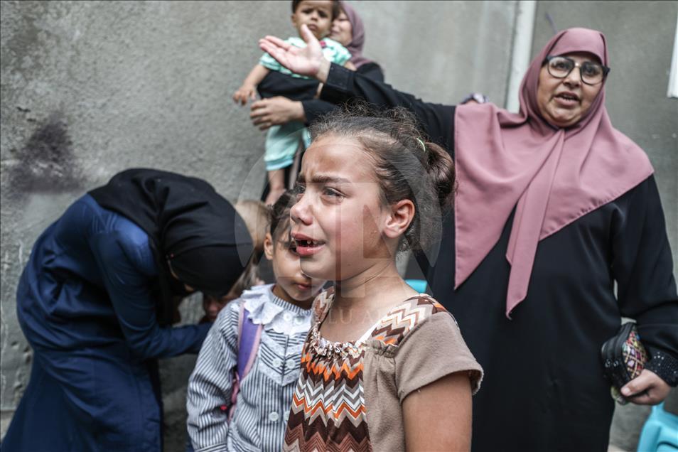 تشييع جثمان فلسطيني استشهد بقصف إسرائيلي شمالي غزة 
