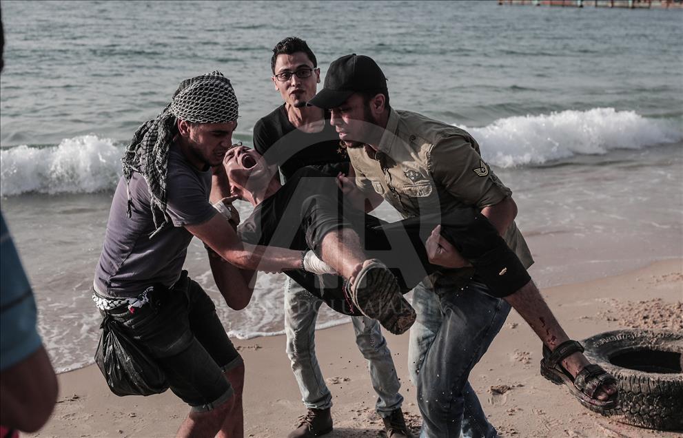 Ablukanın kaldırılması talebiyle Gazze'de düzenlenen "deniz eylemleri"