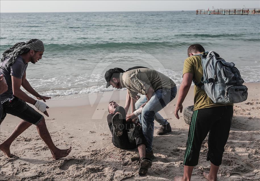 Ablukanın kaldırılması talebiyle Gazze'de düzenlenen "deniz eylemleri"