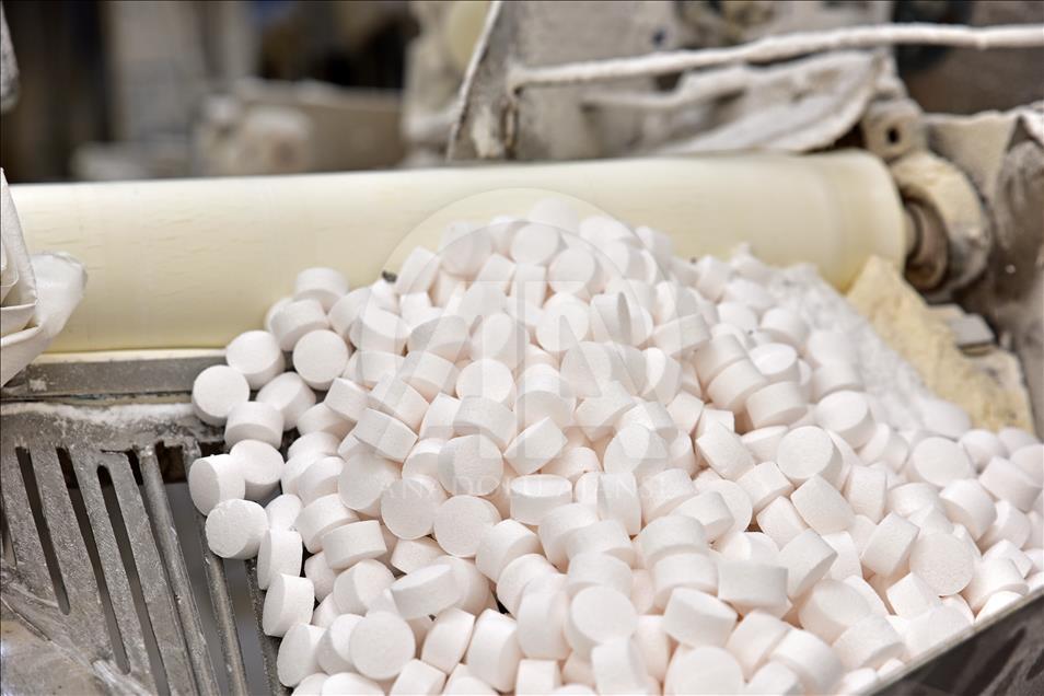 Producción de sal en lago de Turquía 