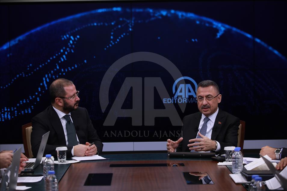 Cumhurbaşkanı Yardımcısı Fuat Oktay, AA Editör Masası'nda