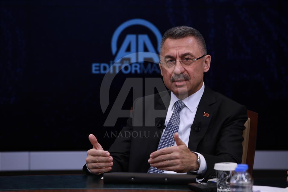 Cumhurbaşkanı Yardımcısı Fuat Oktay, AA Editör Masası'nda