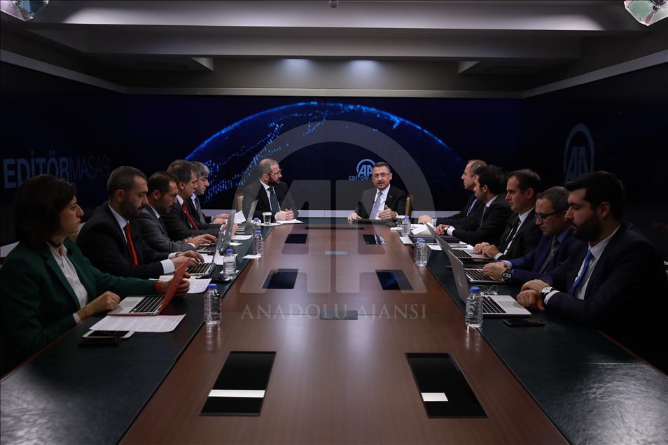 Cumhurbaşkanı Yardımcısı Fuat Oktay, AA Editör Masası'nda