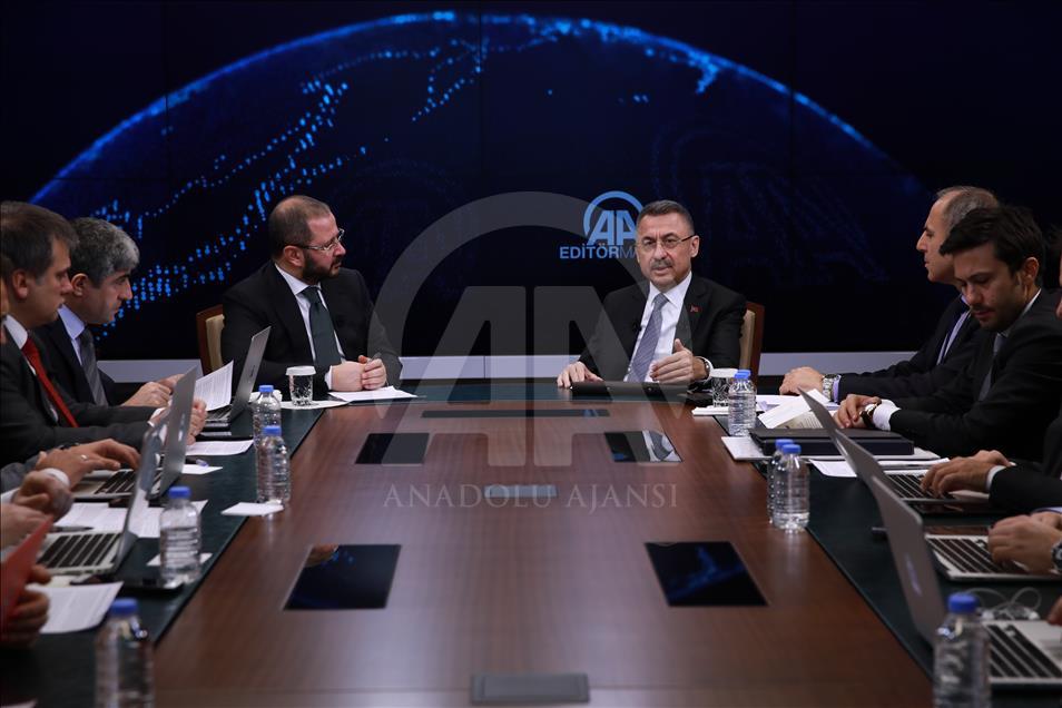 Cumhurbaşkanı Yardımcısı Fuat Oktay, AA Editör Masası'nda