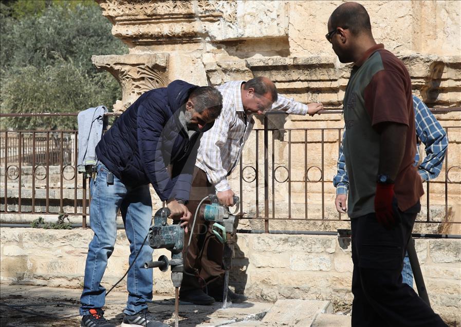 Jérusalem: Restauration par les Wakfs islamiques de la partie est d’al-Aqsa 