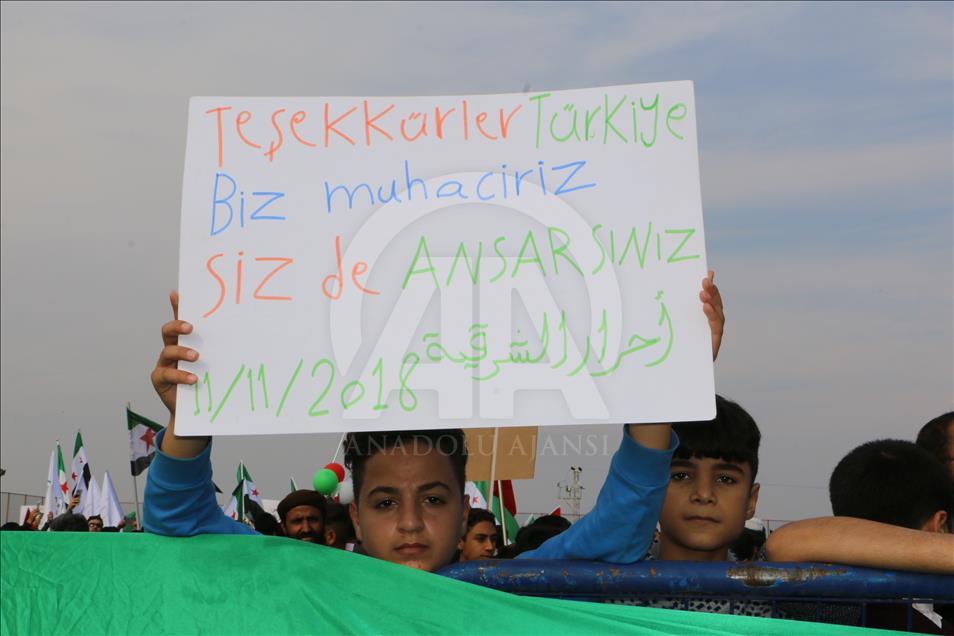 Suriyelilerden terör örgütü YPG/PKK'ya protesto