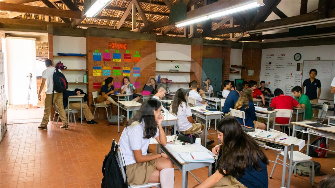 CALI, COLOMBIA, NOVIEMBRE 2 DE 2018:  Instalaciones del colegio 