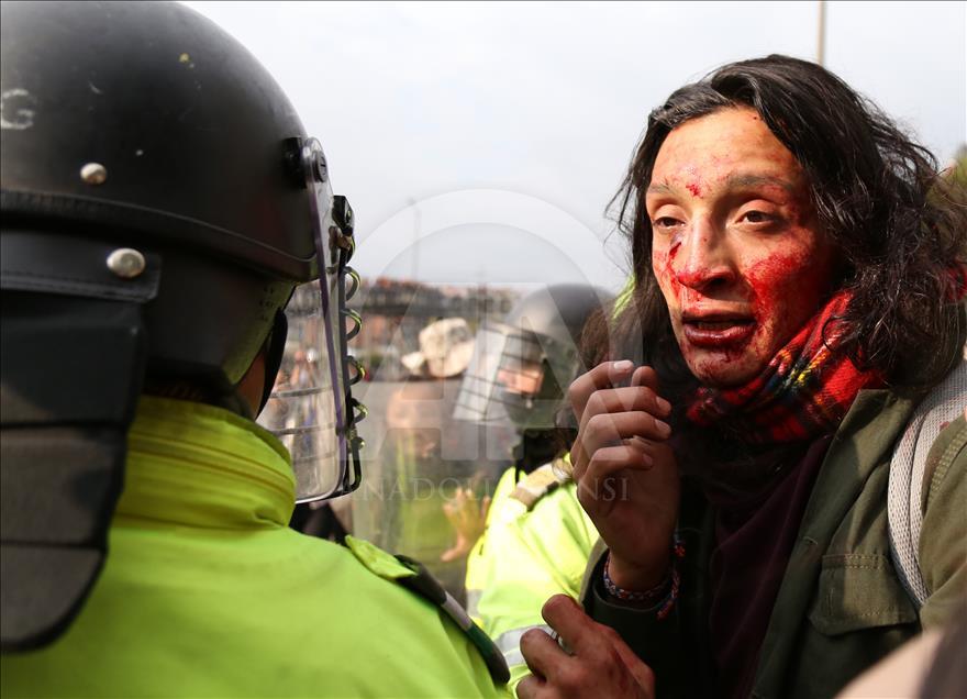 Estudiante resulta herido durante manifestaciones en Bogotá
