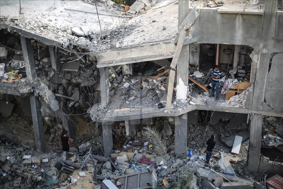 Aftermath of Israeli airstrikes in Gaza