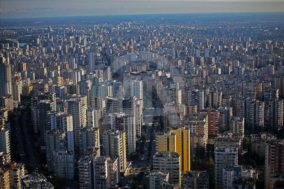 Vista aérea de Adana, Turquía