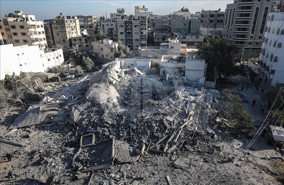 AA İsrail'in son Gazze saldırısında bıraktığı enkazları görüntüledi