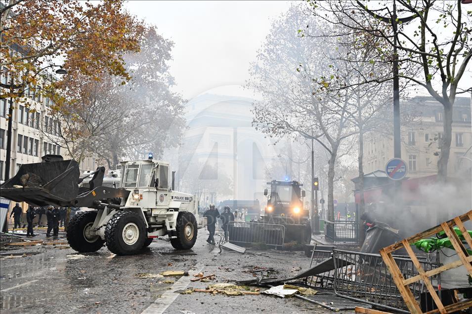 Yellow vest protest against rising fuel taxes in Paris