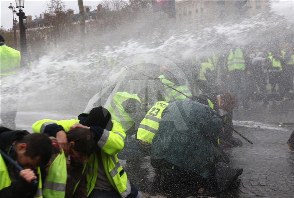 Yellow vest protest against rising fuel taxes in Paris