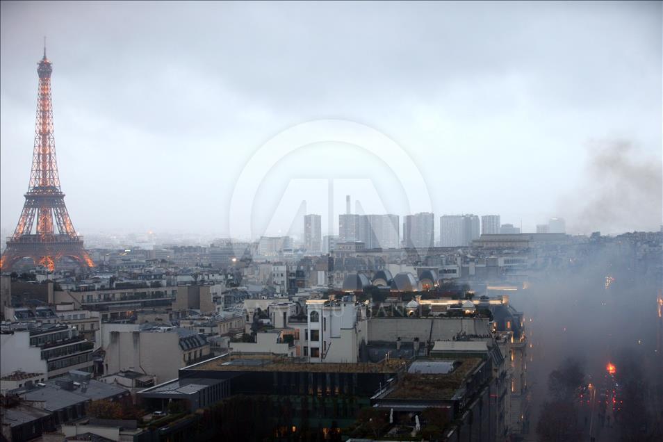 Yellow vest protest against rising fuel taxes in Paris