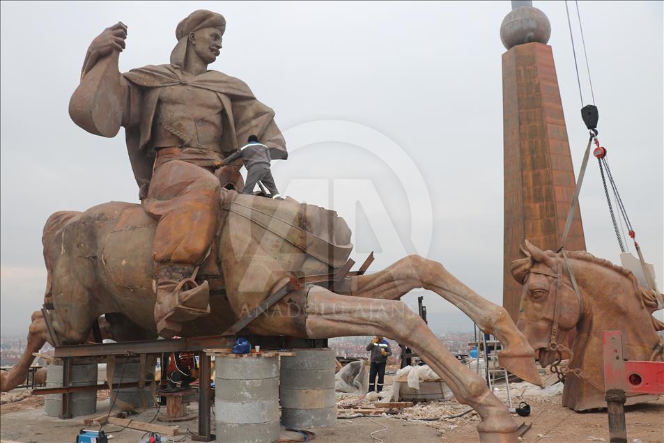 Koroglu Statue erect in Turkey's Bolu