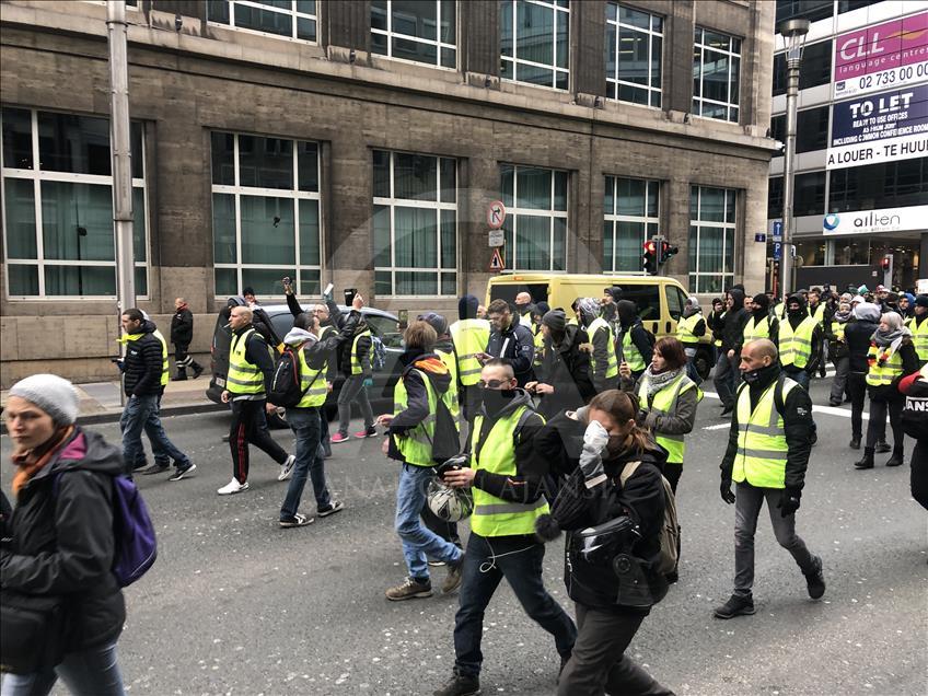 Yellow vests' protest begin in Brussels