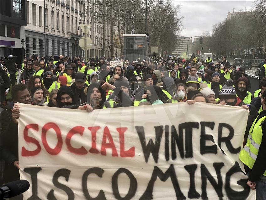 Yellow vests' protest begin in Brussels