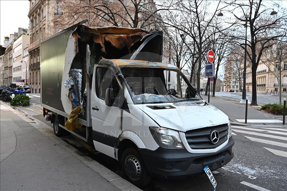 Aftermath of Yellow vest (Gilets jaunes) protests in Paris
