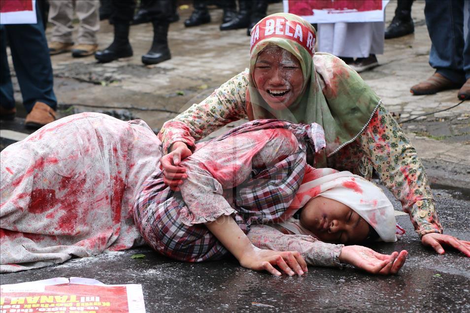 Endonezya'da Myanmar karşıtı protesto
