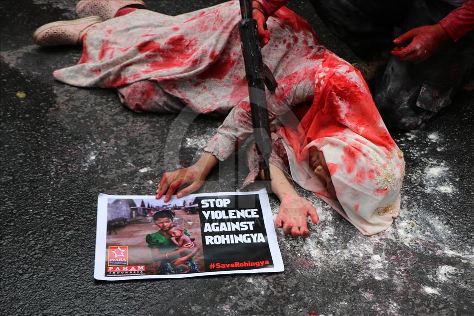 Endonezya'da Myanmar karşıtı protesto