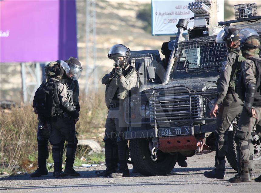 مداخله پلیس اسرائیل به تظاهرات فلسطینی‌ها در کرانه باختری