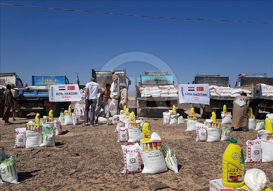 Sadakataşı Derneği, Yemen'de gıda ve hijyen ürünleri dağıttı