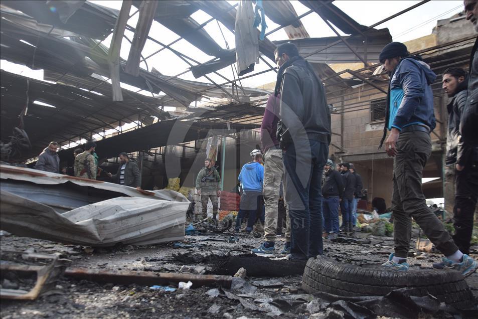 Afrin'de pazar yerine terör saldırısı
