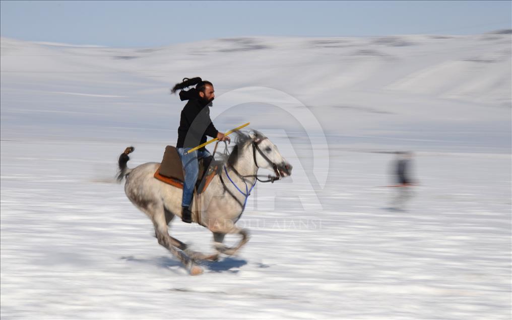 Traditional Jereed sport in Turkey's Kars