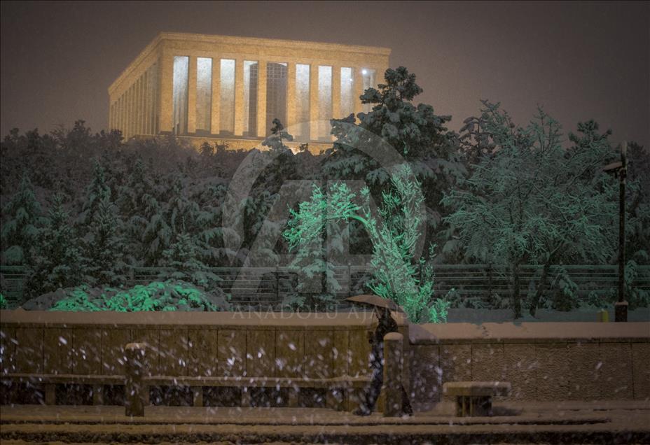Snowy weather in Ankara