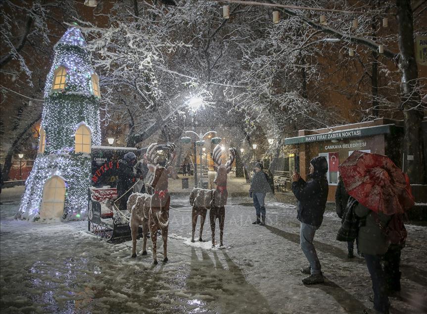 Snowy weather in Ankara