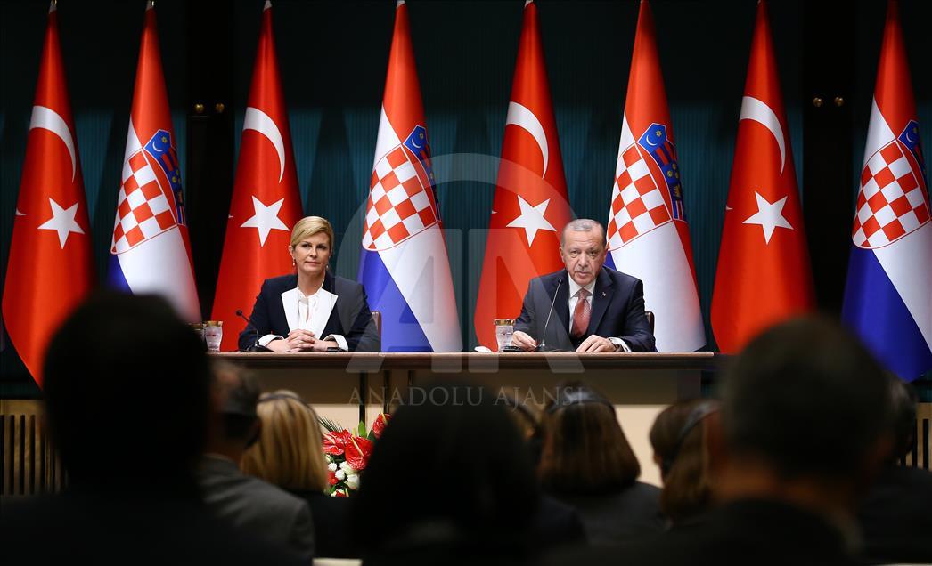  Recep Tayyip Erdogan - Kolinda Grabar-Kitarovic press conference in Ankara