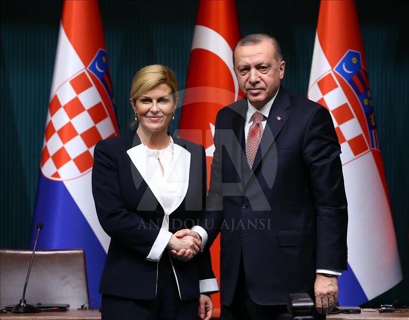  Recep Tayyip Erdogan - Kolinda Grabar-Kitarovic press conference in Ankara