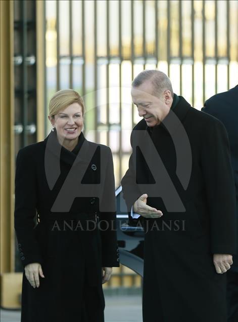 مراسم استقبال رسمی اردوغان از رئیس جمهور کرواسی 
