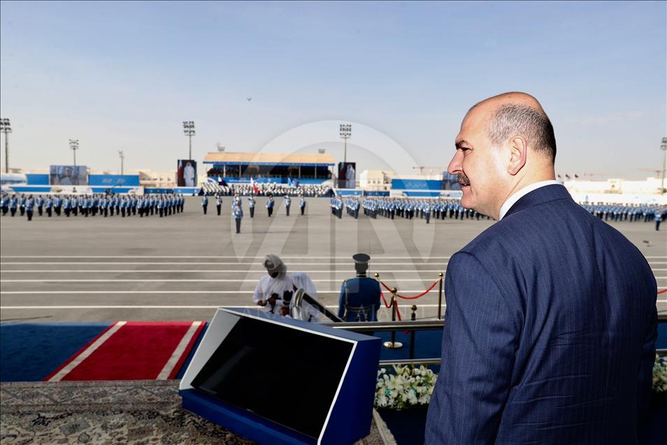 وزير الداخلية التركي يشارك بحفل تخريج كلية الشرطة القطرية
