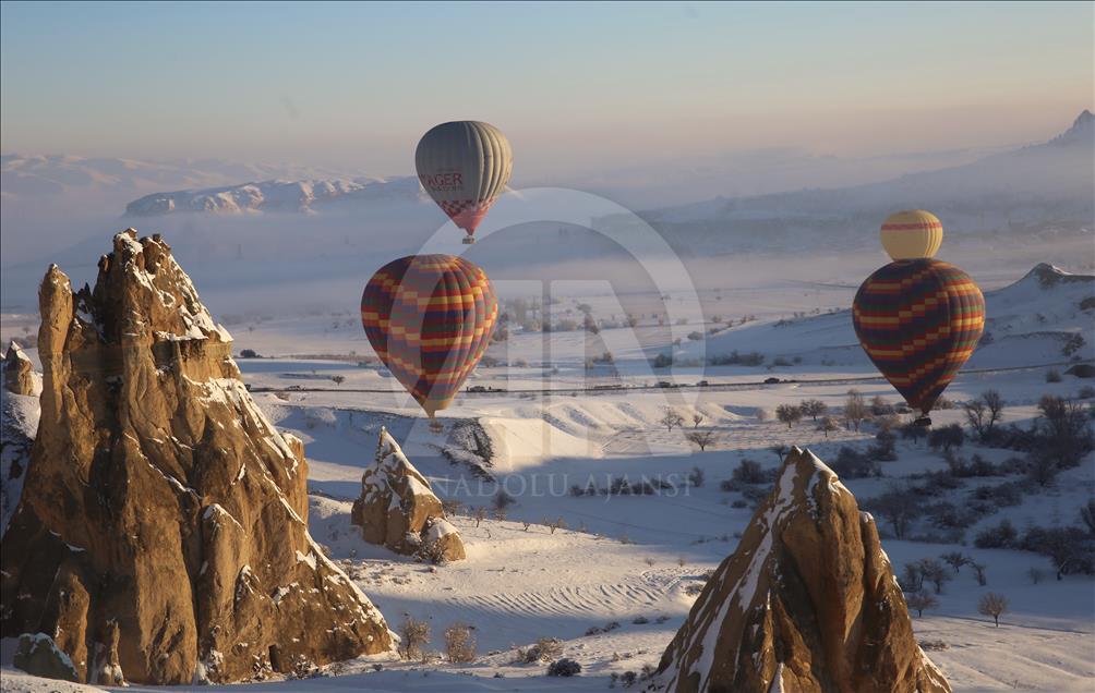 Cappadocia balloon ride in winter