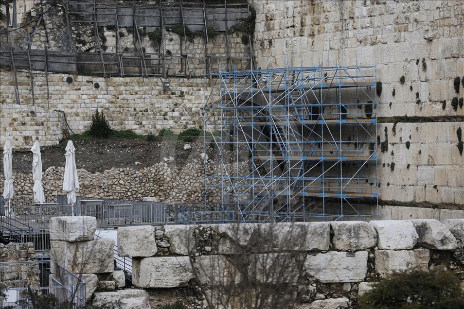 Reconstrucción del Muro de las Lamentaciones en Jerusalén