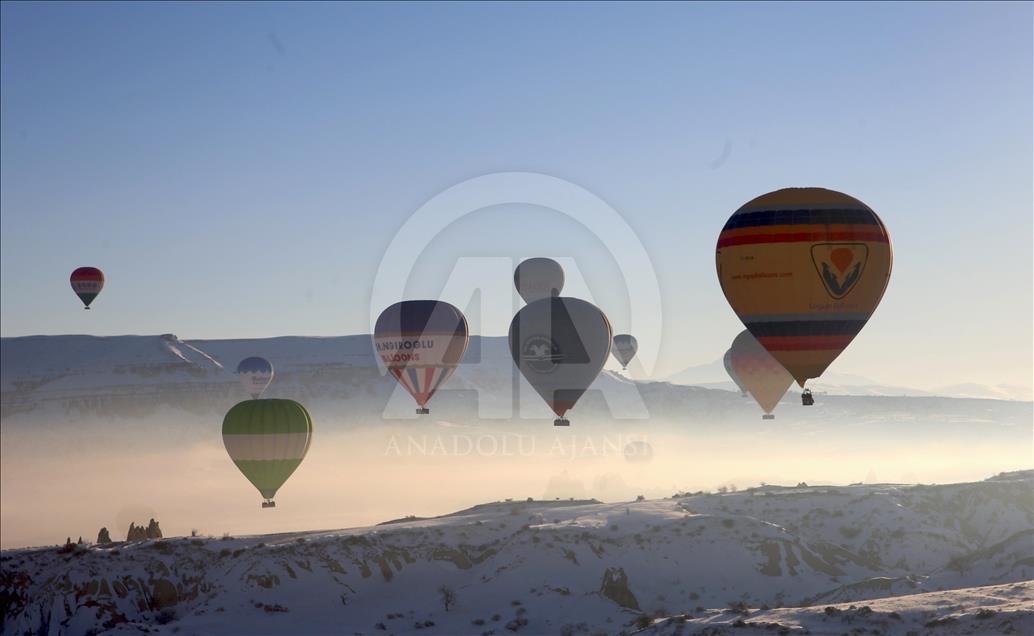 Cappadocia balloon ride in winter