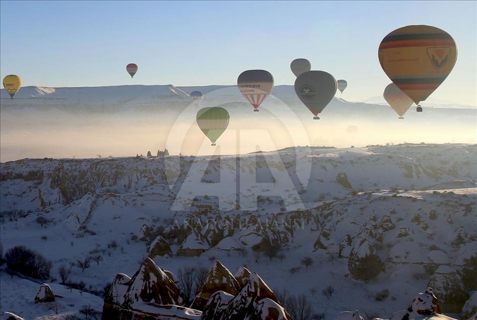 Cappadocia balloon ride in winter