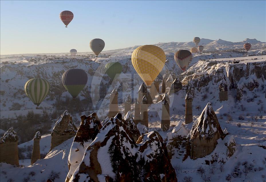 Cappadocia balloon ride in winter