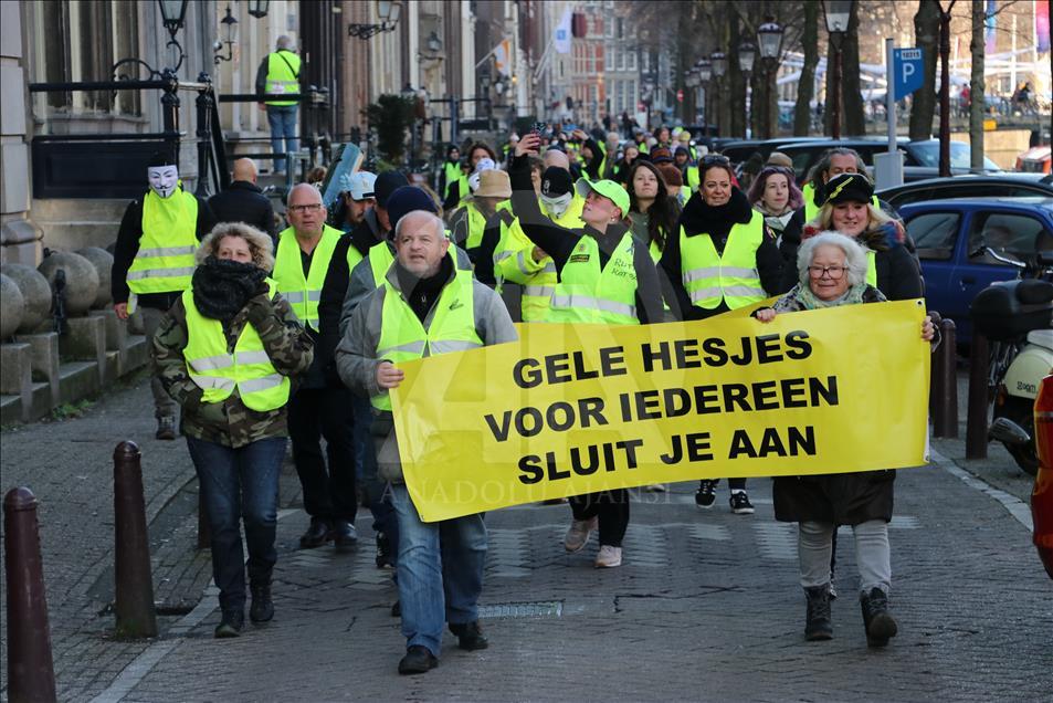 Hollanda'da "sarı yeleklilerden" sekizinci eylem