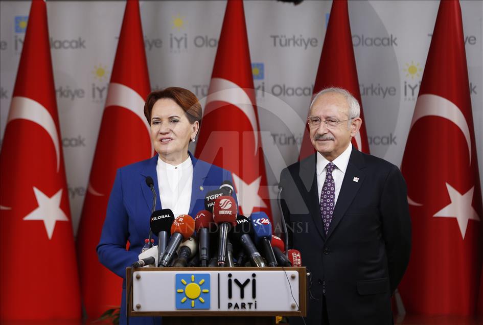 İYİ Parti Genel Başkanı Akşener - CHP Genel Başkanı Kılıçdaroğlu ortak basın toplantısı
