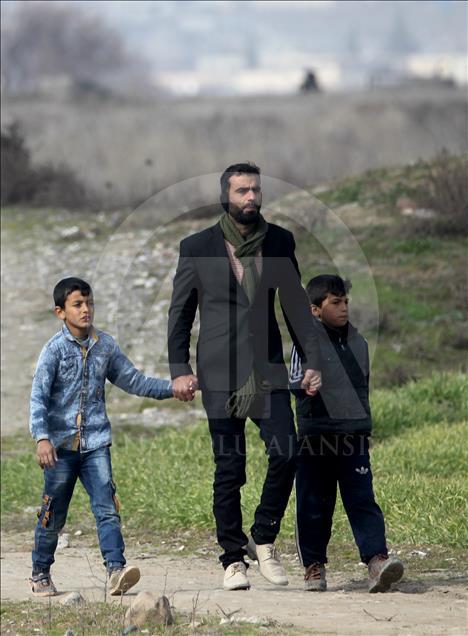 Muhammad Abu Ibrahim forced to live far away from his town with his family