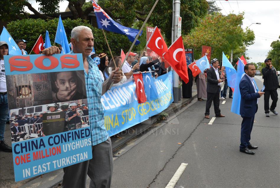 أستراليا.. مظاهرة ضد انتهاكات الصين في تركستان الشرقية
