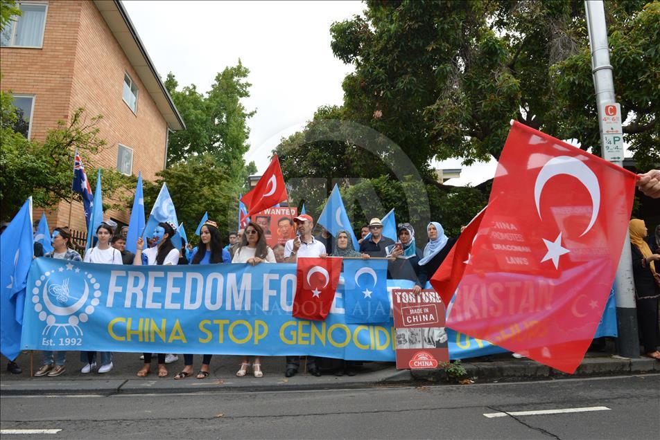 أستراليا.. مظاهرة ضد انتهاكات الصين في تركستان الشرقية
