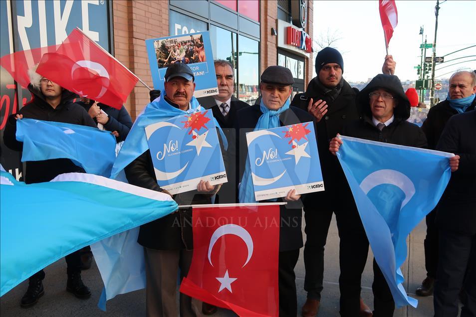 New York'ta Doğu Türkistan protestosu