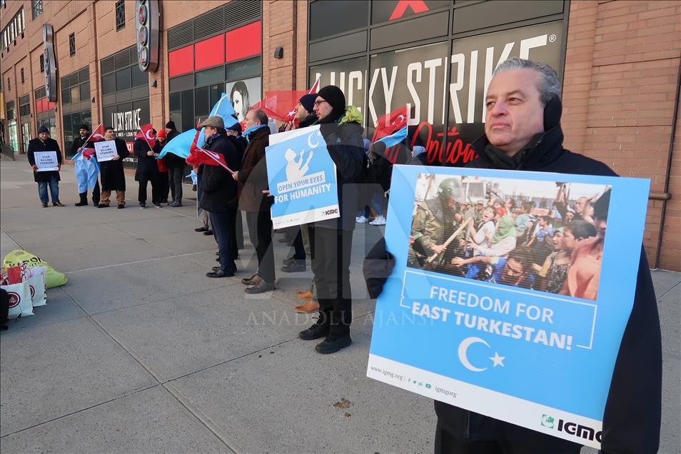 New York'ta Doğu Türkistan protestosu