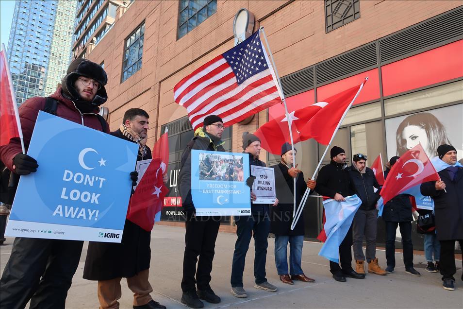 New York'ta Doğu Türkistan protestosu