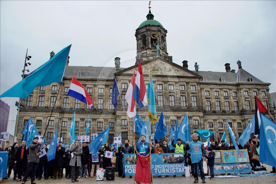 Protests held in Amsterdam against China's Uyghur policy
