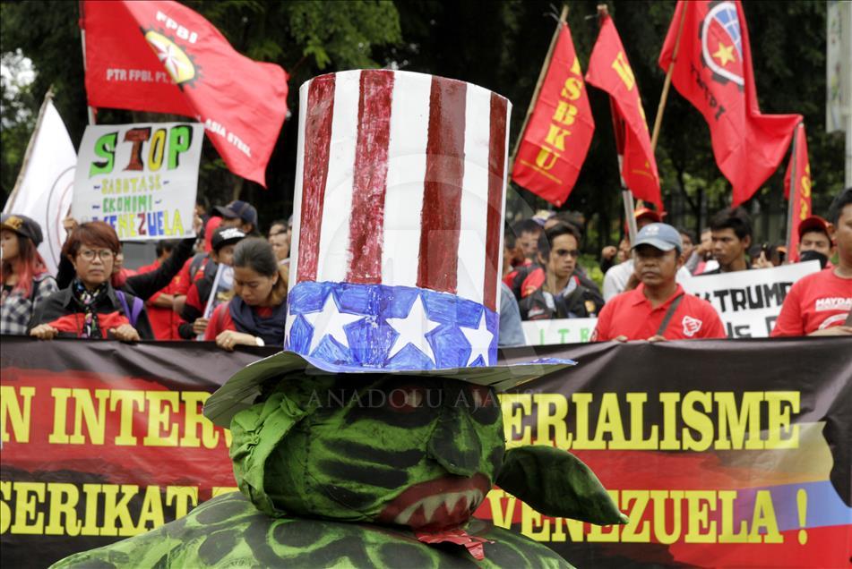 Demonstration againts US intervention in Venezuela