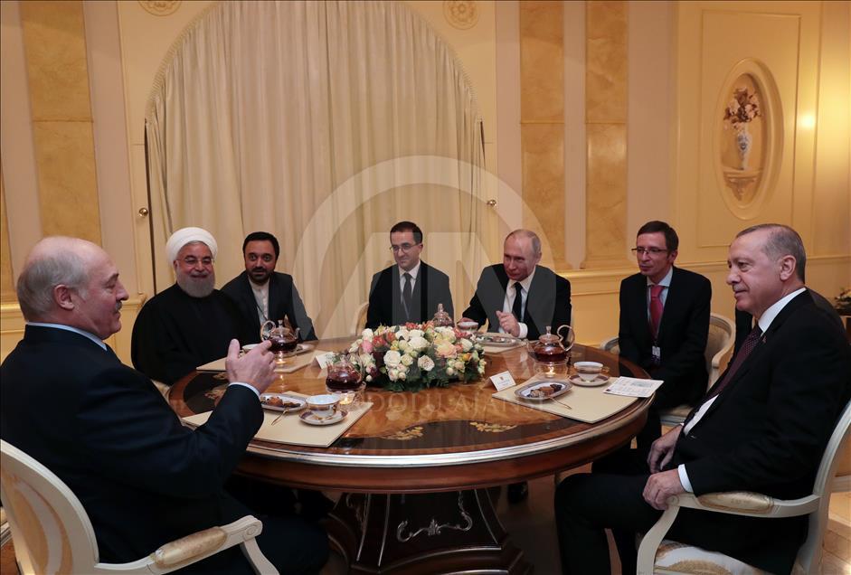 نشست خبری مشترک اردوغان، روحانی و پوتین در سوچی